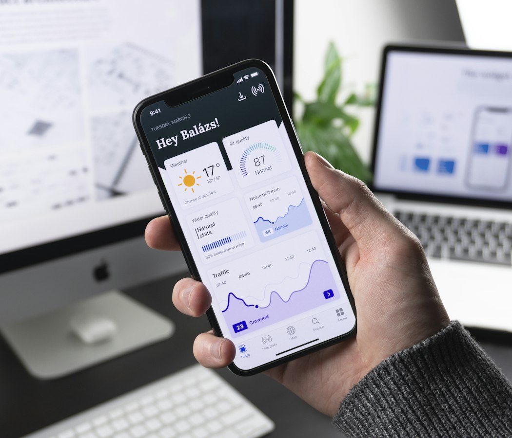 Mobile application design on digital devices